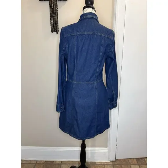 NWOT Frye Denim Shirtdress Dark Indigo Long Sleeve Size XS - Picture 12 of 12
